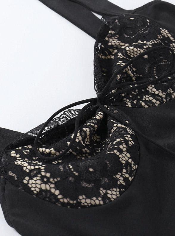 Lace Strappy Mini Dress