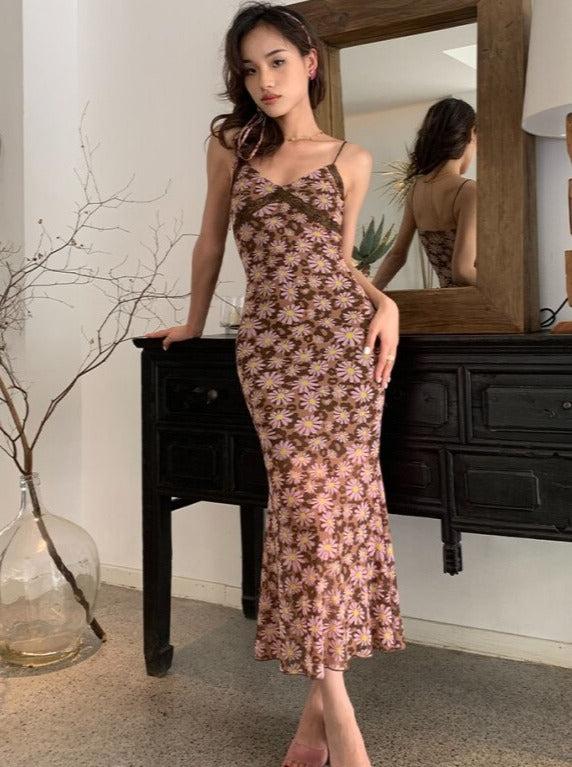 Flower Long Bodycon Dress
