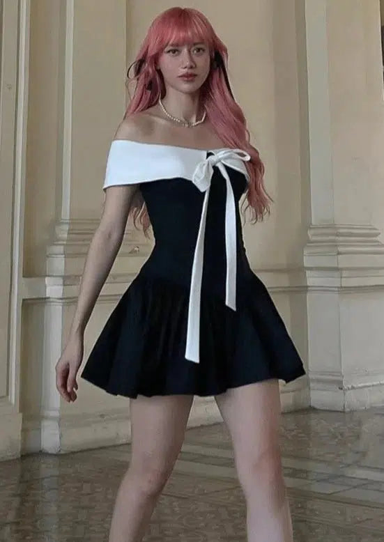 Bow Tie Off Shoulder Dress