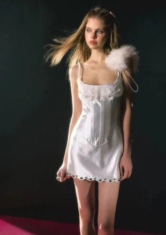 White Chic Silky Party Dress