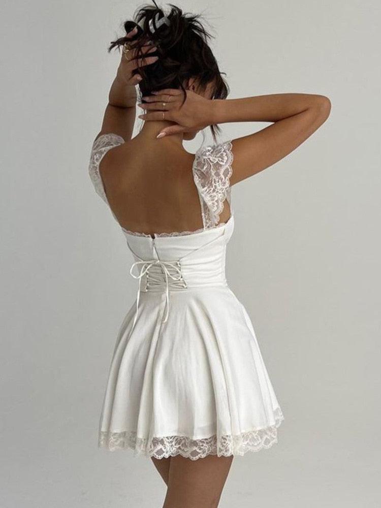Ruffled Sleevless Corset Dress