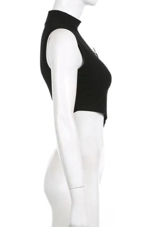 Asymetrical High Neck Top