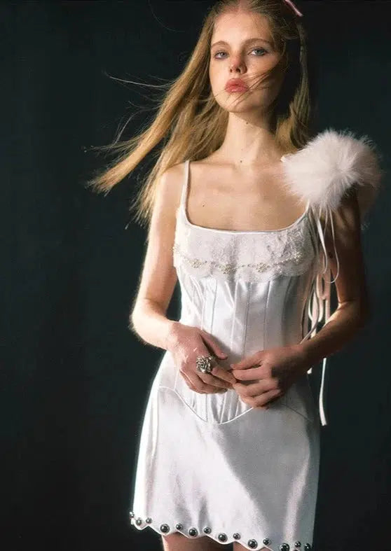 White Chic Silky Party Dress