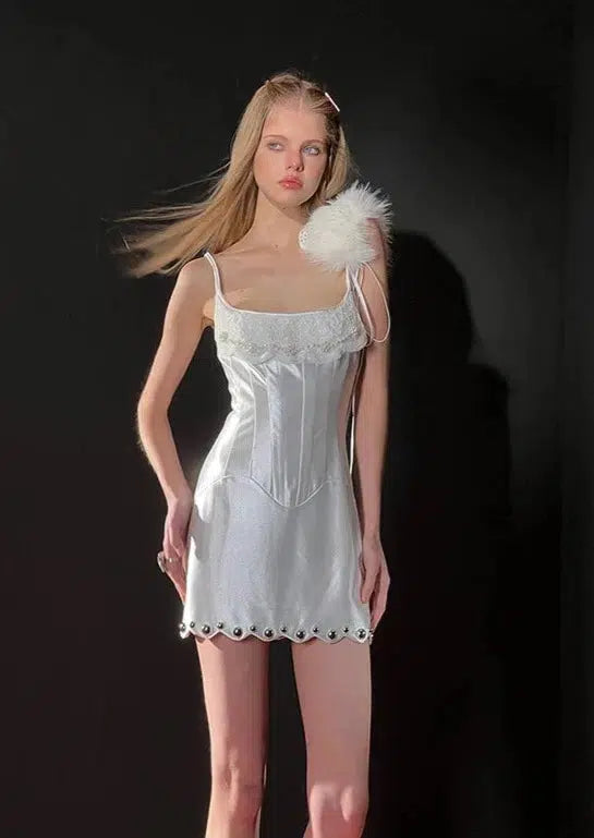 White Chic Silky Party Dress