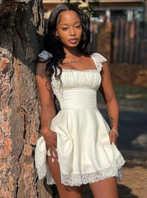 Ruffled Sleevless Corset Dress