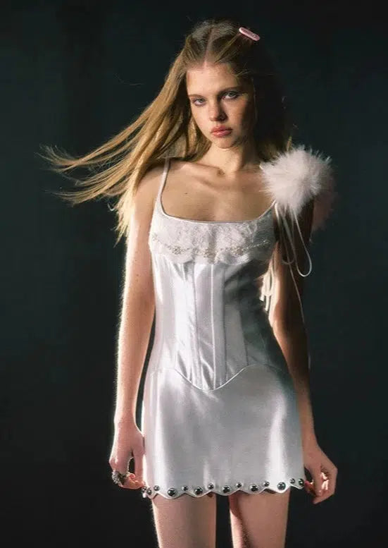 White Chic Silky Party Dress