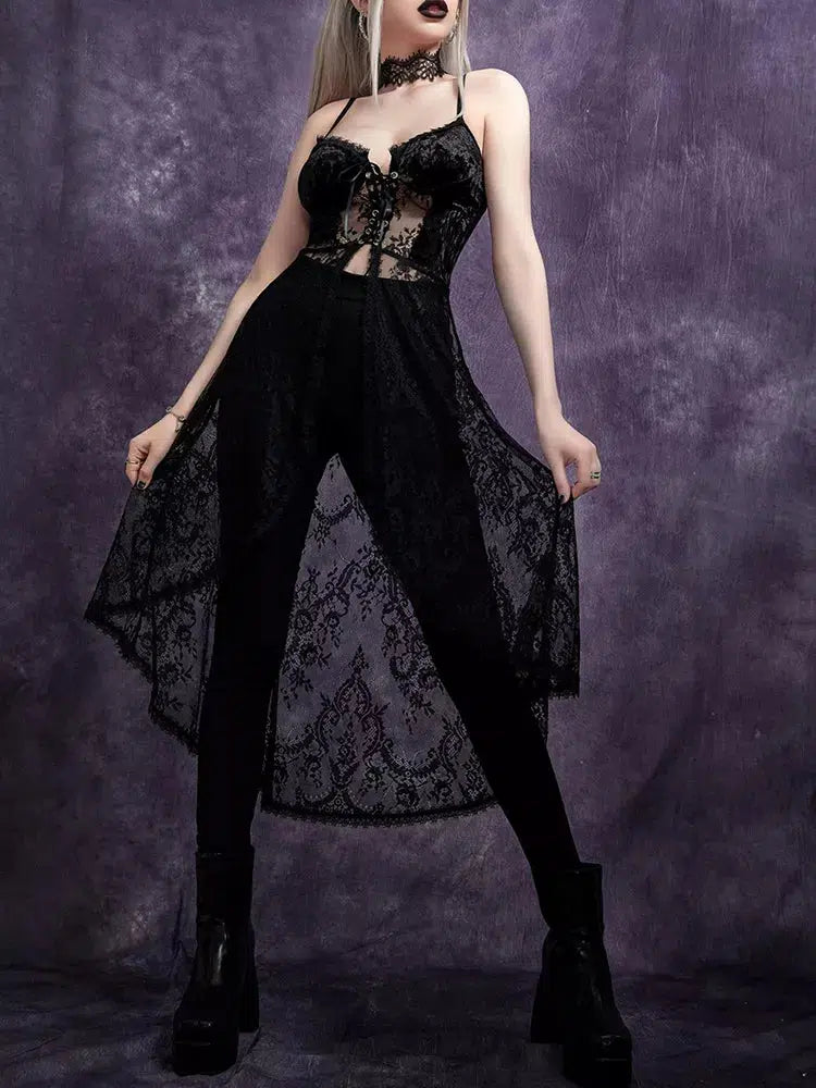 Goth Dark See Through Bustier Top