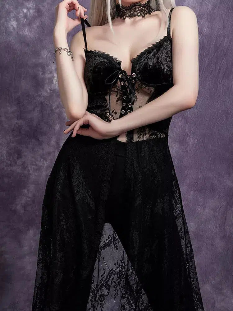 Goth Dark See Through Bustier Top