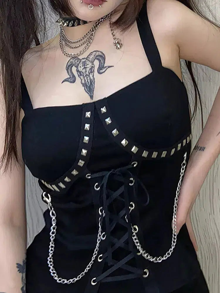 Goth Dark Grunge E-girl Crop Top