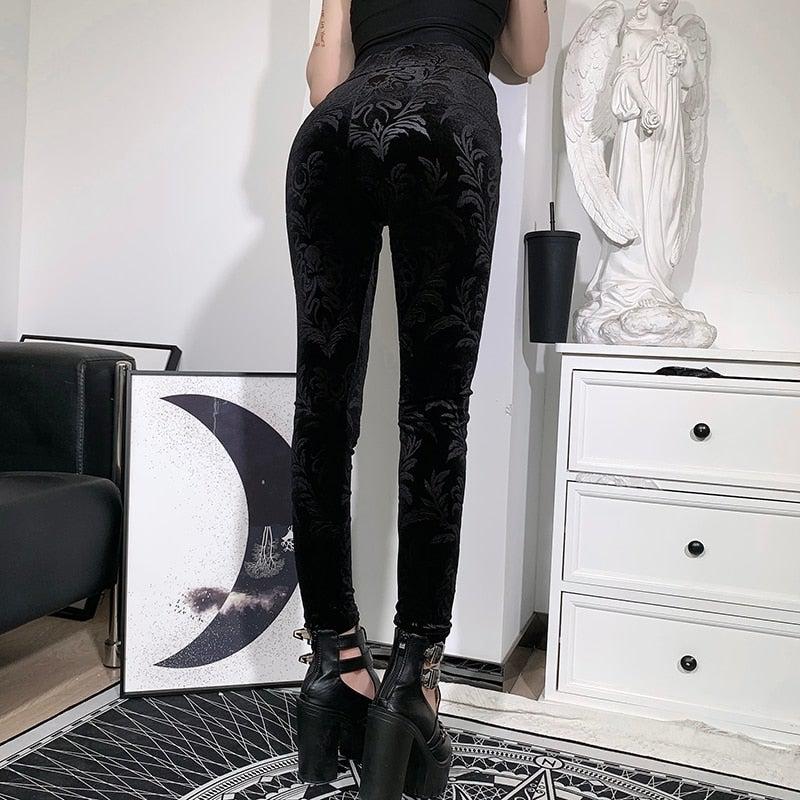Street wear High Waist Gothic Leggings - Vellarmi
