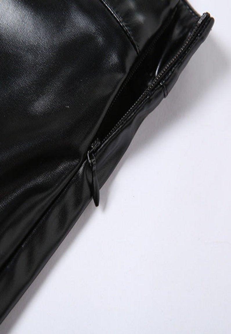 Leather Hollow Skirt