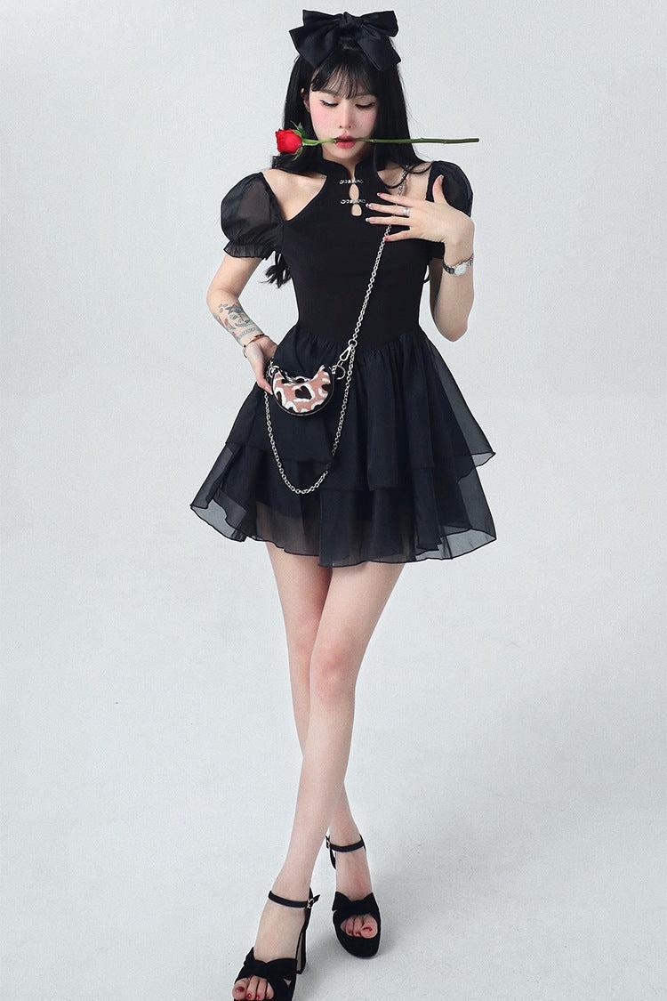 Solid Short Sleeve Dress