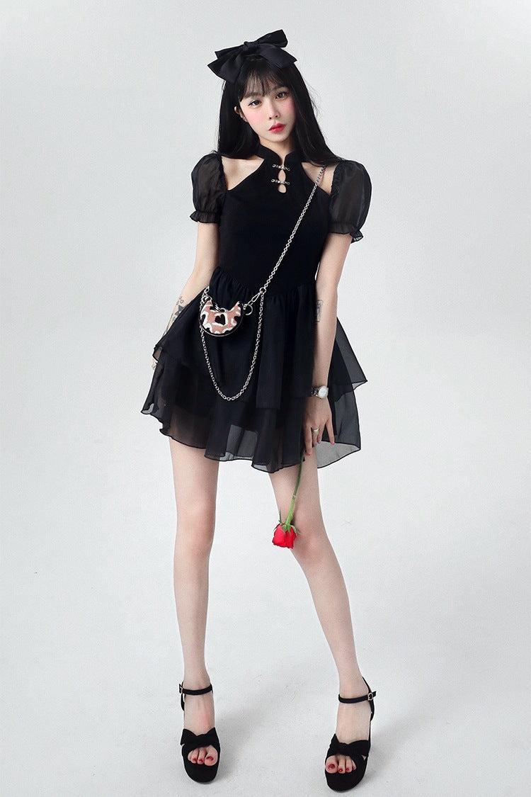 Solid Short Sleeve Dress