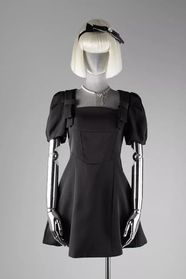 Vintage Puff Sleeve Mini Dress