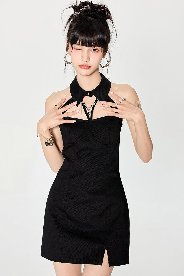 Halter Mini Bodycon Dress