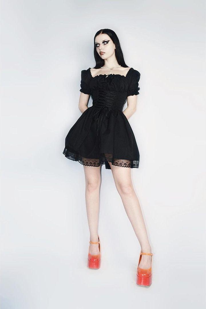 Sexy Goth Black Mini Dress