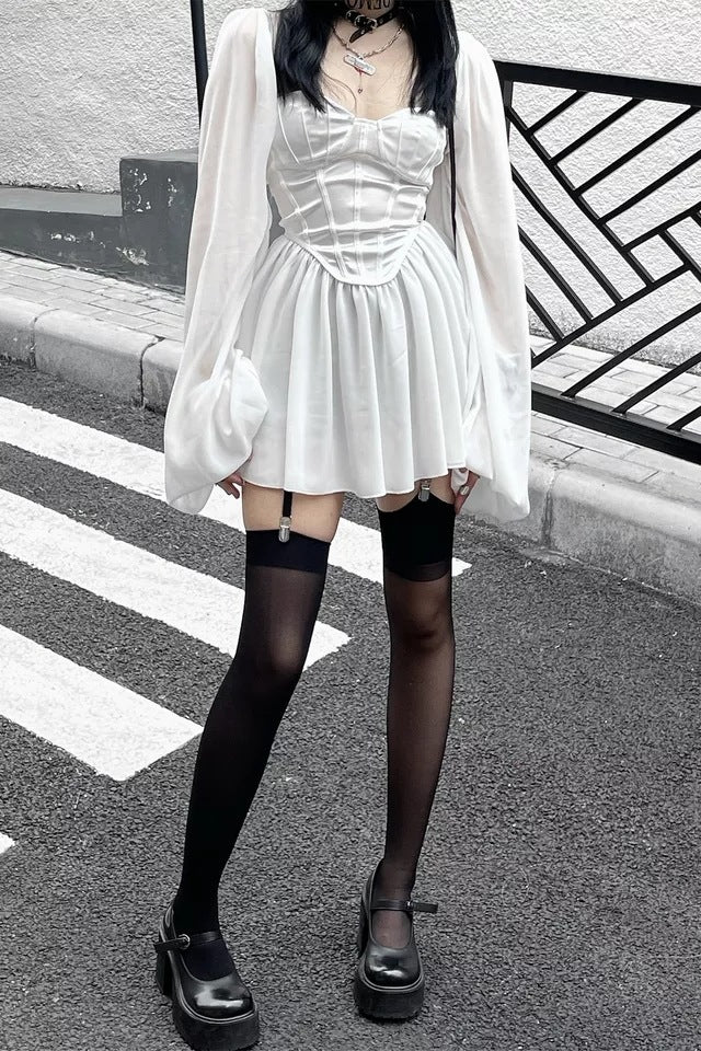Lotus Leaf Sleeve Dress