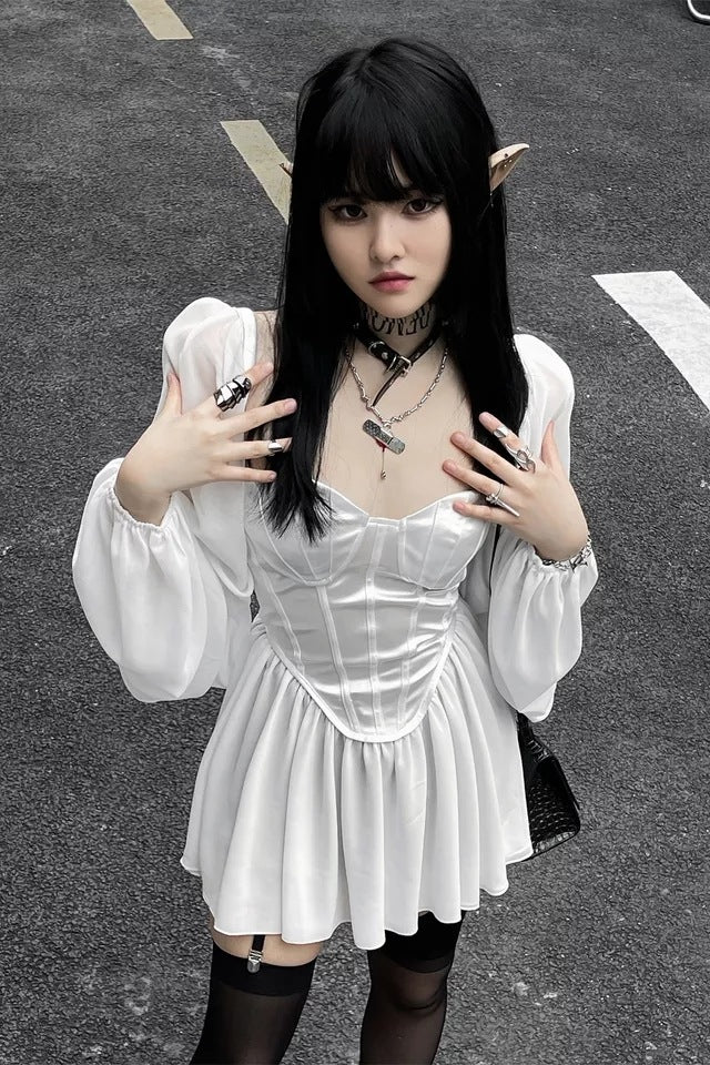 Lotus Leaf Sleeve Dress