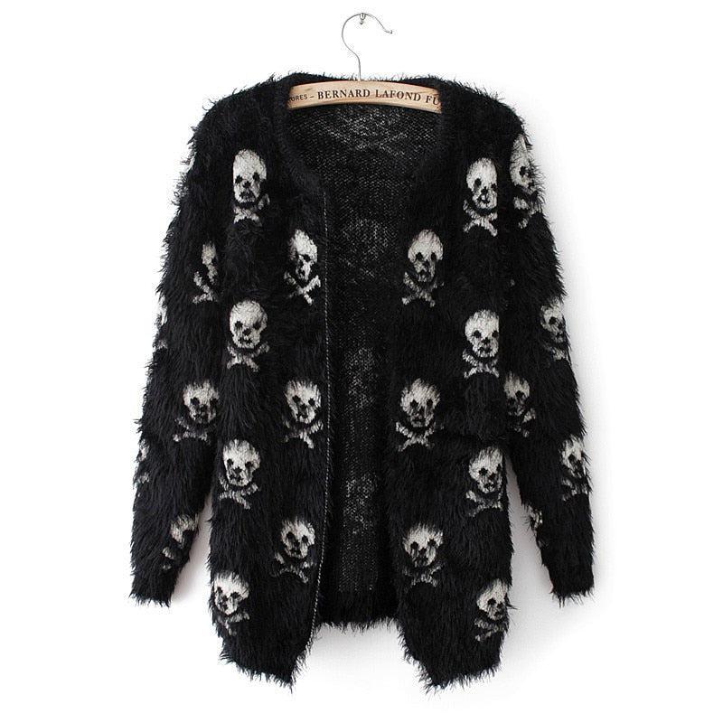 Skull Knitted Cardigan - Vellarmi