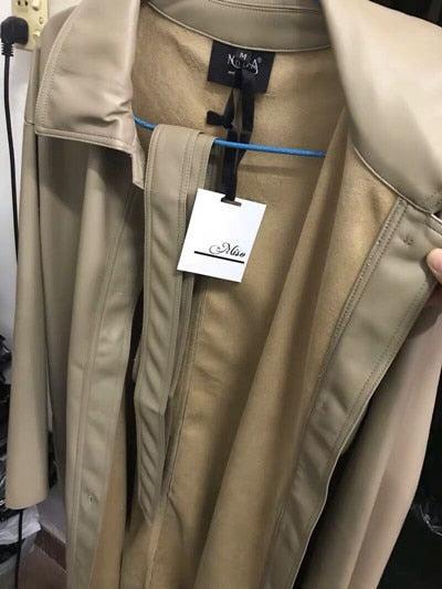 Secret Power Long Pu Leather Jacket