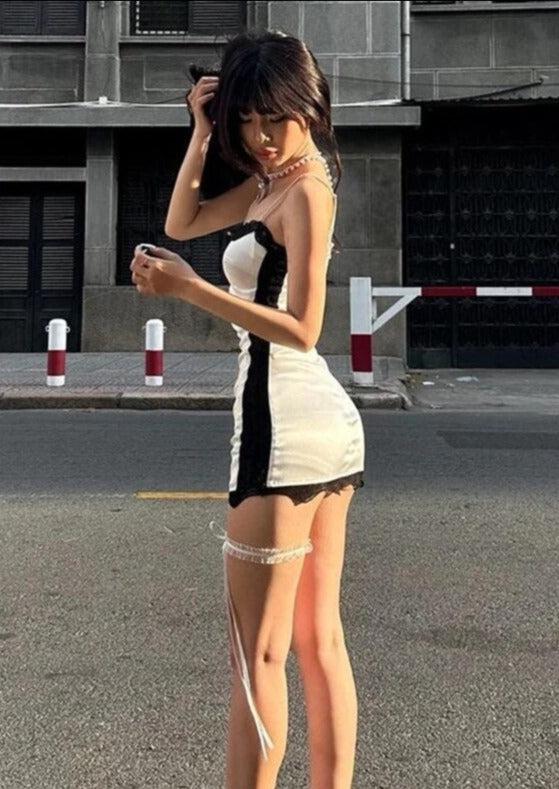 White Mini Silky Dress