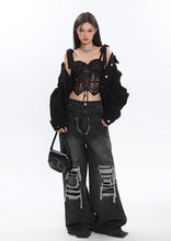 Load image into Gallery viewer, Black Lace Corset Top
