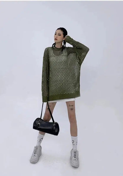 Oversized Open Knitted Sweater