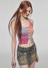 Load image into Gallery viewer, Colorful Rainbow Halter Top
