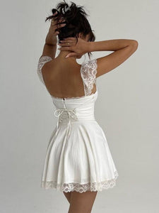 Ruffled Sleevless Corset Dress