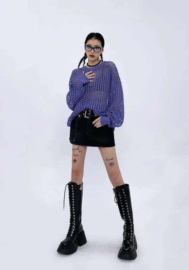 Oversized Open Knitted Sweater