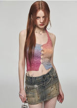 Load image into Gallery viewer, Colorful Rainbow Halter Top
