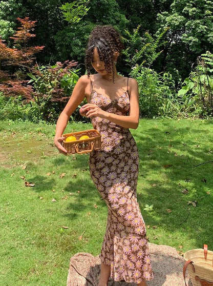 Flower Long Bodycon Dress