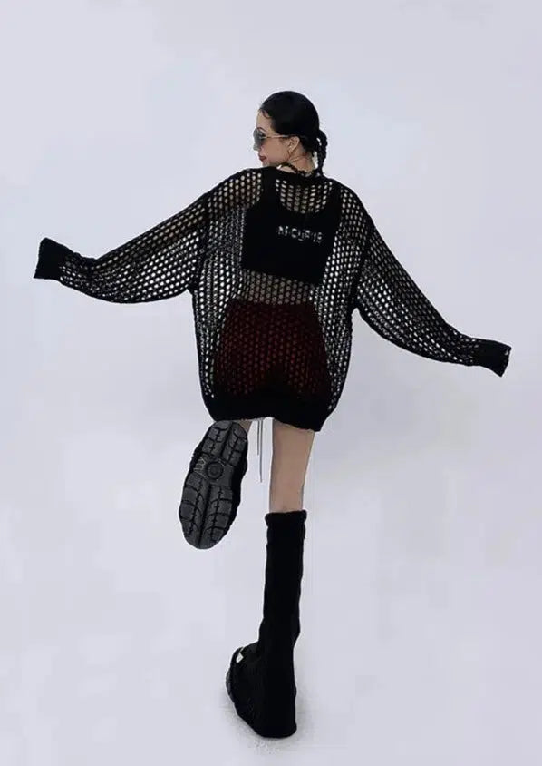 Oversized Open Knitted Sweater