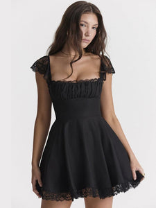 Ruffled Sleevless Corset Dress