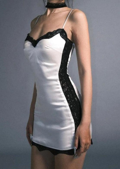 White Mini Silky Dress