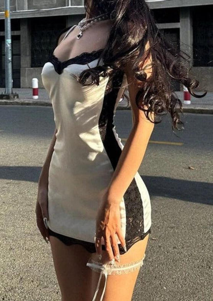 White Mini Silky Dress