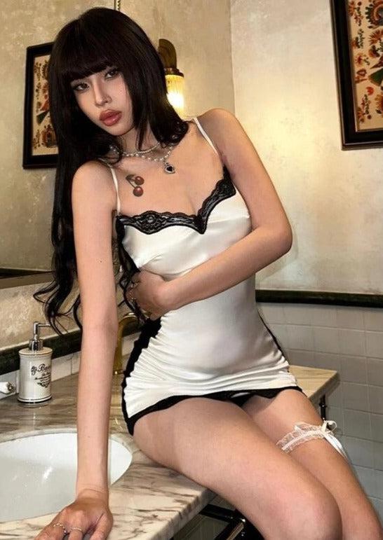 White Mini Silky Dress