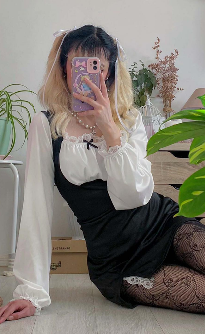 Casual Kawaii Summer Dress With Bow