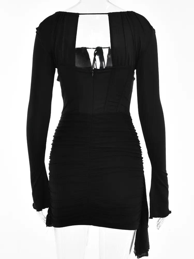 Spaghetti Strap Women's Sexy Black Dress