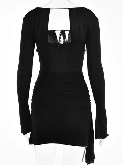 Spaghetti Strap Women's Sexy Black Dress