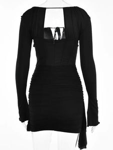 Spaghetti Strap Women's Sexy Black Dress