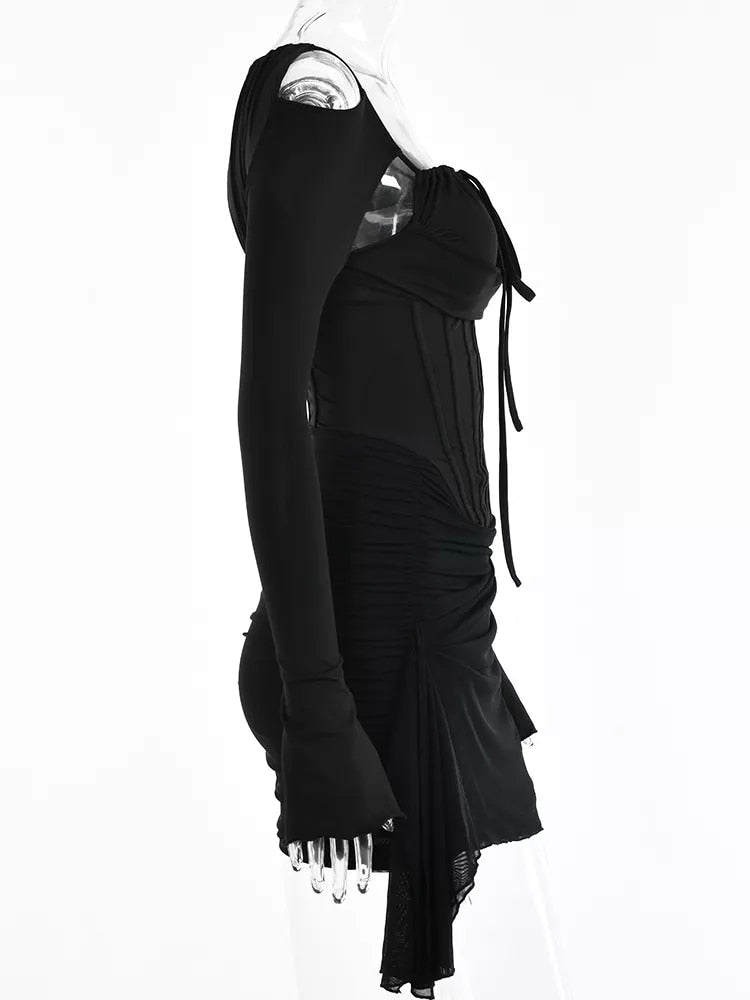 Spaghetti Strap Women's Sexy Black Dress