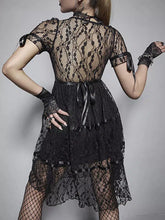 Load image into Gallery viewer, Goth Dark Lace Mall Aesthetic Dress
