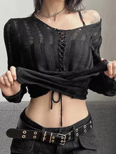 Load image into Gallery viewer, Goth Dark Mall Sexy Knitwear T-shirt
