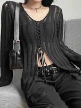 Load image into Gallery viewer, Goth Dark Mall Sexy Knitwear T-shirt
