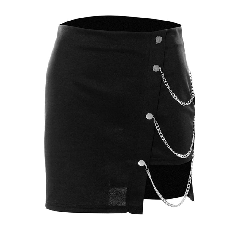 Goth Mini Skirt With Waist Chain