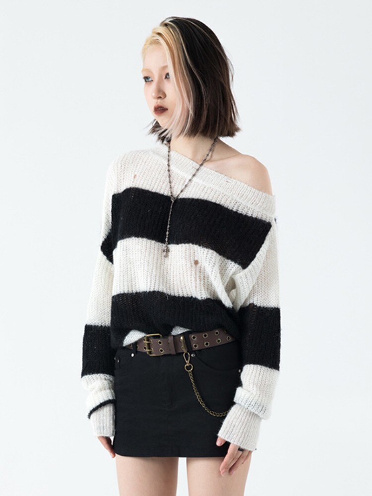 Striped Drop Shoulder Sweater