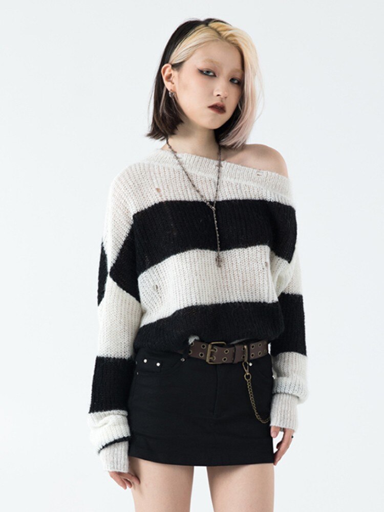 Striped Drop Shoulder Sweater