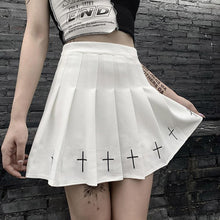 Load image into Gallery viewer, High Waist Pleated Black Skirt Gothic Style - Vellarmi
