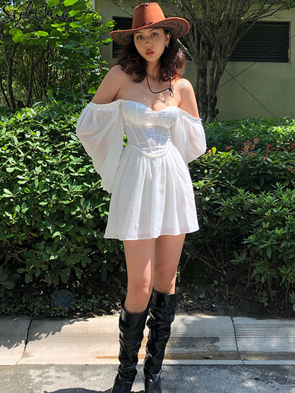 Lotus Leaf Sleeve Dress